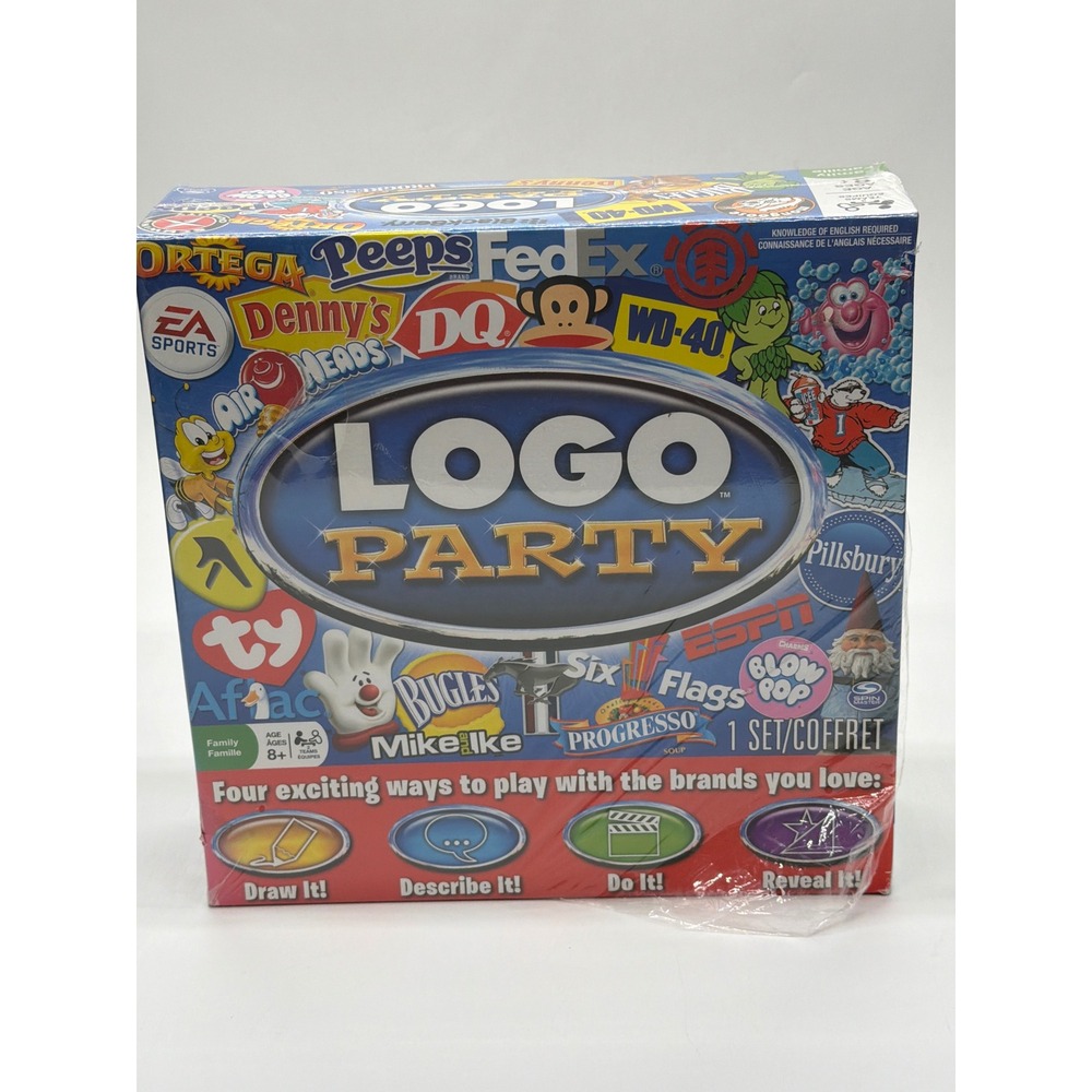 Spin Master Logo Party Board Game New Sealed Family Trivia Brand‎ Guessing Game